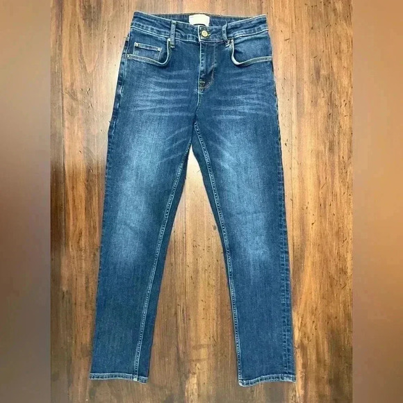 ASOS Jeans Skinny Straight Size 28 X 30 cropped denim blue fall preppy hipster - Picture 9 of 9